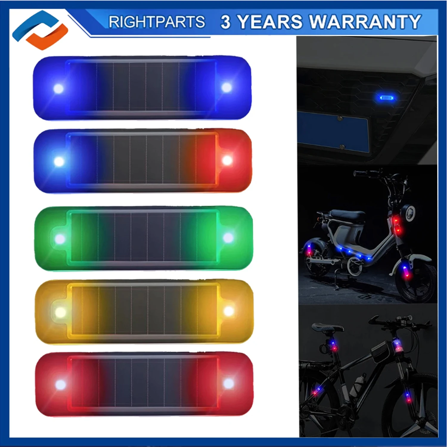 Solar Power Warning Light For Car Motorcycles LED Indicator In-Night Caution Strobe Running Lamp Warning Light