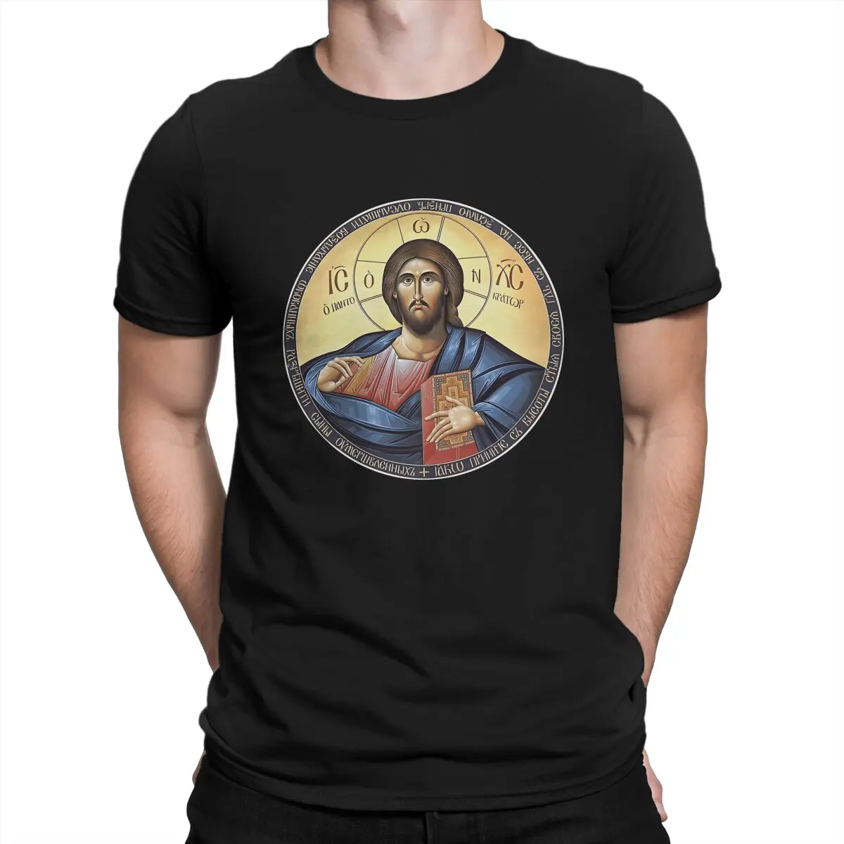 Maglietta da uomo di gesù cristo Pantocrator icona ortodossa maglietta distintiva felpe originali Hipster