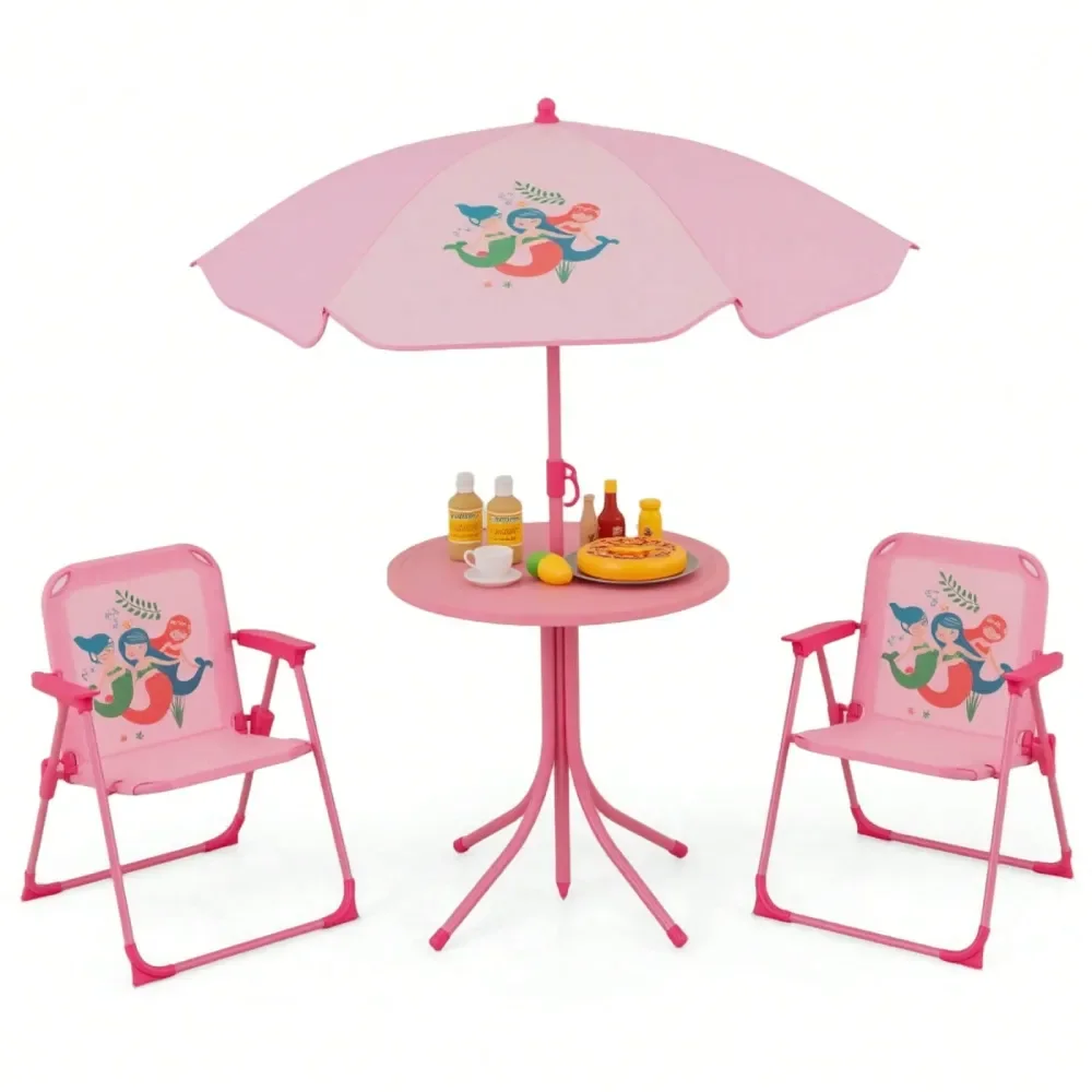 Kids' Tables And Chairs Escritorio Para NiñosKids Picnic Table Chair Set With 2 Folding Chairs Height Adjustable Umbrella