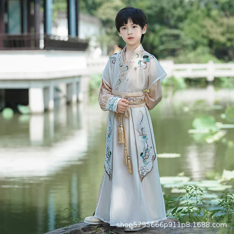 New Boys' Hanfu Children's Original Ancient Chinese Style Tang Costume Boys' Traditional Chinese Culture Performance Costume