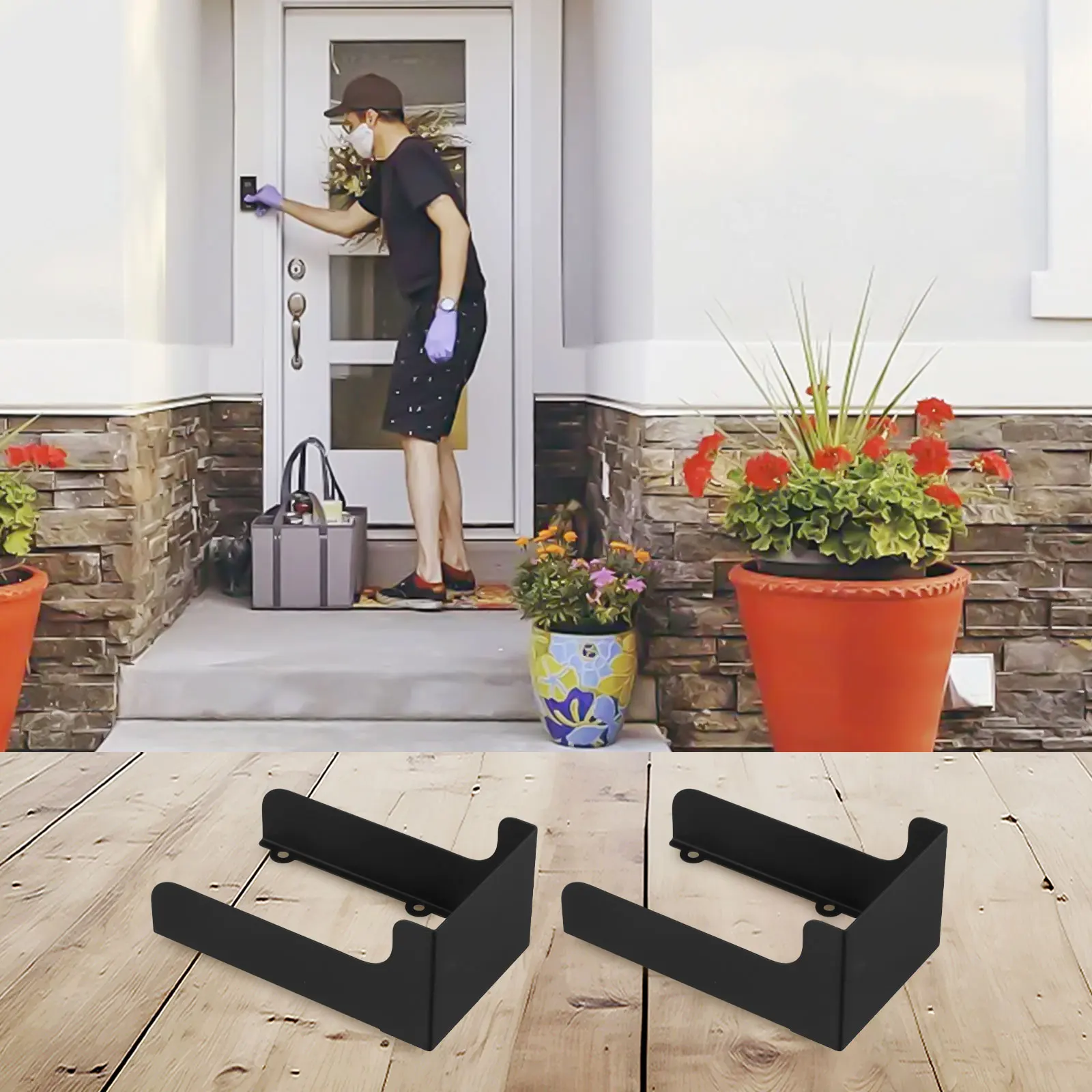 

Home Security Weatherproof Doorbell Cover Metal Doorbell Cover Wind Resistance Heat Insulation Long-lasting Protection