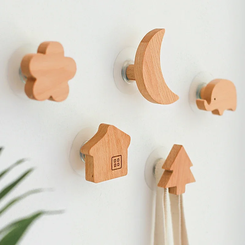 

Wooden Drawer Hooks Room Decor Animal Hook Wall Keychain Coat Hook Home Wardrobe Cute Wood Hook Hanger Kitchen Accessories