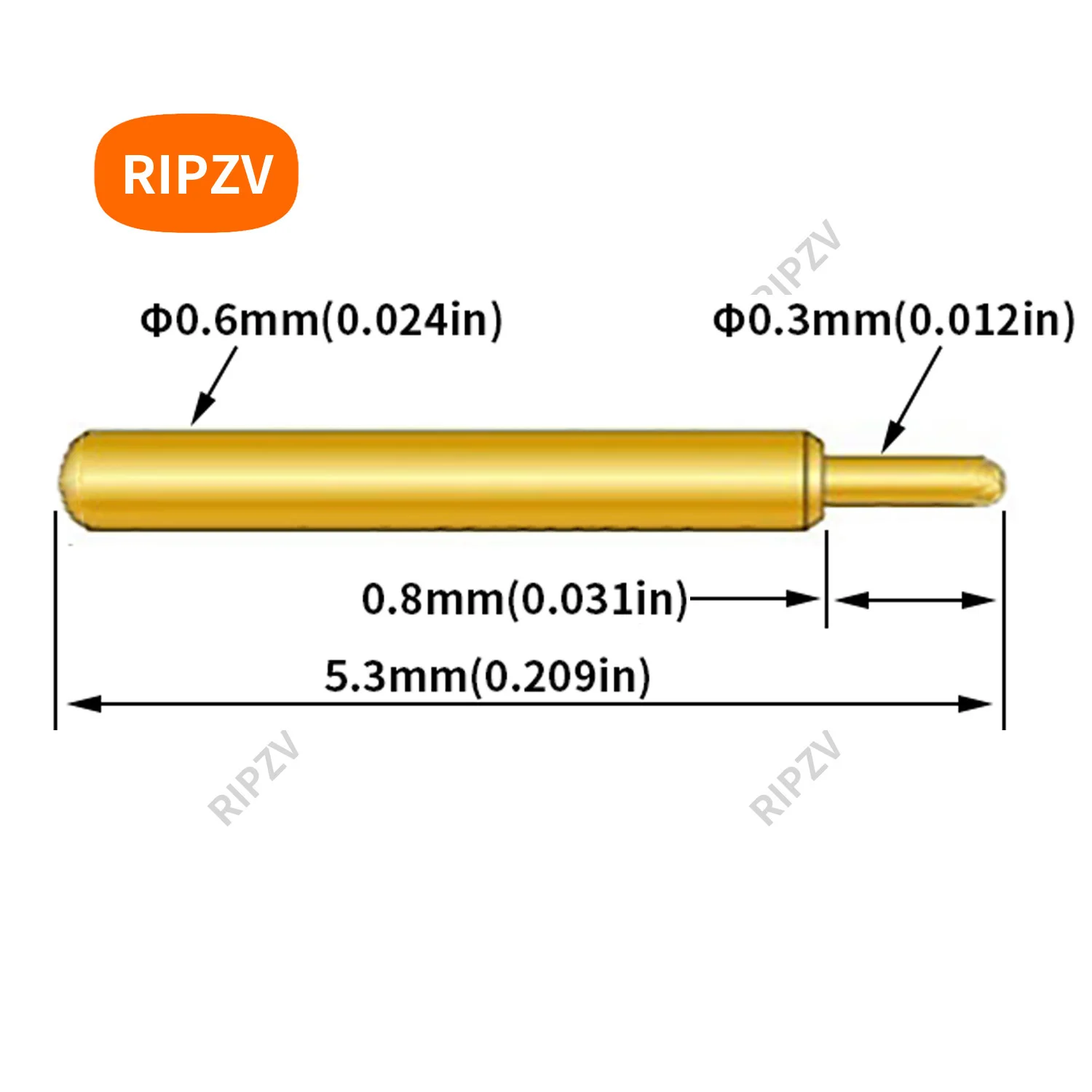 Diameter 0.6mm 0.024inch(in) Customized small pin point Spring Loaded Connectors  Pogo Pin PCB Connector Test pin Conductive pin