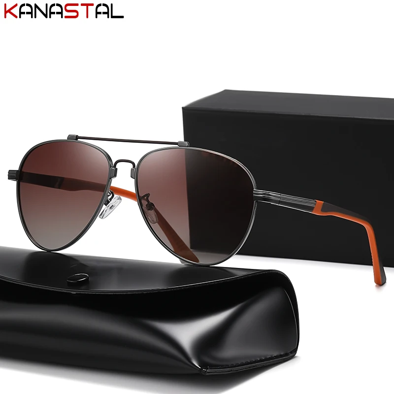 

Men Polarized Sunglasses UV400 New Fold Sun Glasses Metal Box Eyeglasses Frame Driving Fishing Beach Bike Travel Shade Eyewear