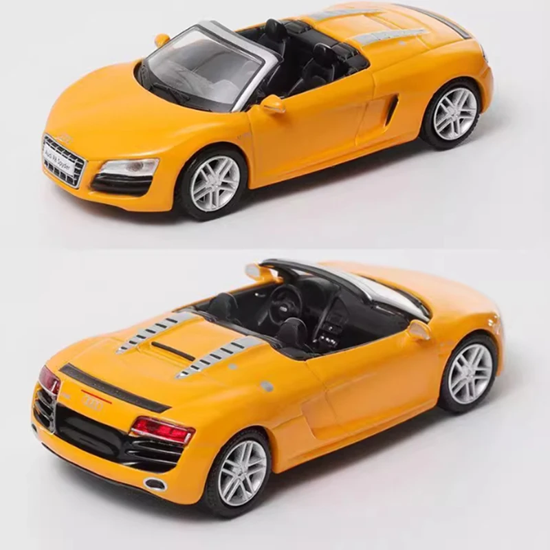 الظل 1:64 مقياس R8 V10 سبايدر للتحويل سبيكة محاكاة نموذج سيارة مجموعة ثابتة زينت عطلة اللعب هدية تذكارية