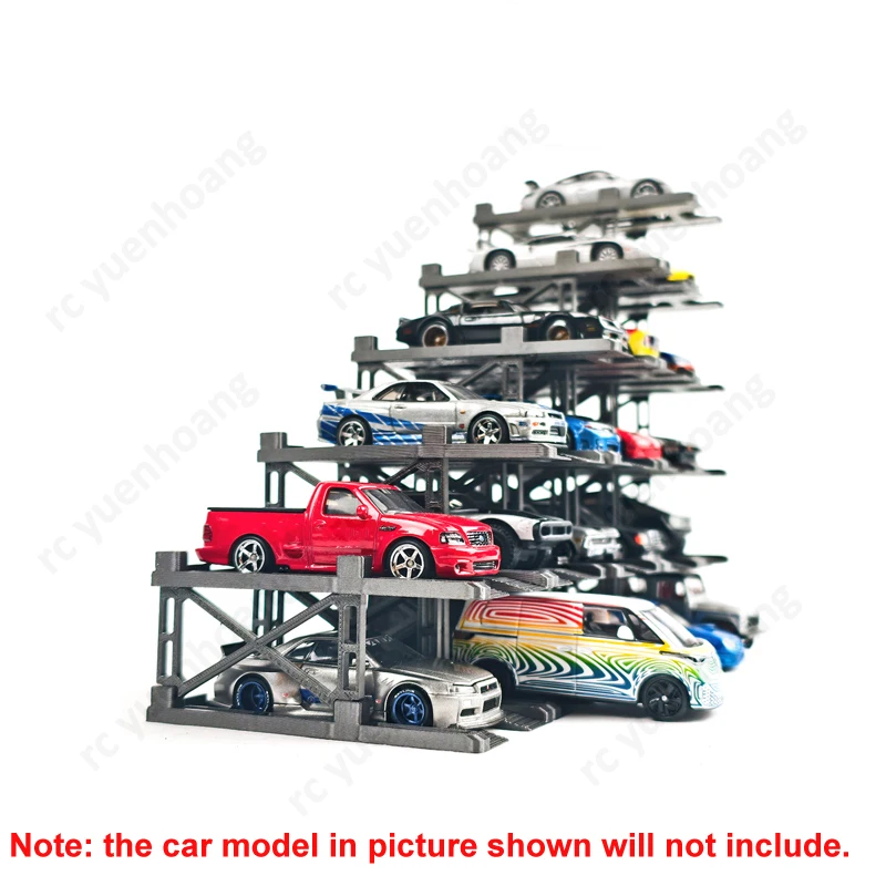 Telaio per veicolo assemblato in scala 1/64 Scaffale di parcheggio tridimensionale Scatola di visualizzazione magnetica trasparente Parti modificate per modello di auto