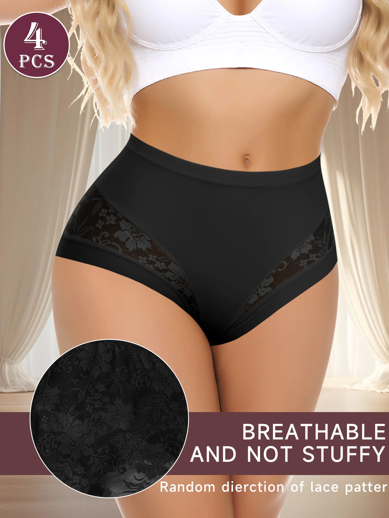 3 قطعة/المجموعة المرأة الدانتيل ملخصات للنساء مثير المرأة سلس سراويل لينة تنفس القطن سراويل