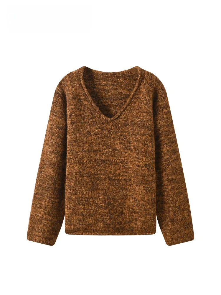 

Cara CLUB plus Size V-Ne Long Sve Knitwear Women's Autumn Winter New Sle Plump Sister Beautiful Mural Lazy Sle Sweat...