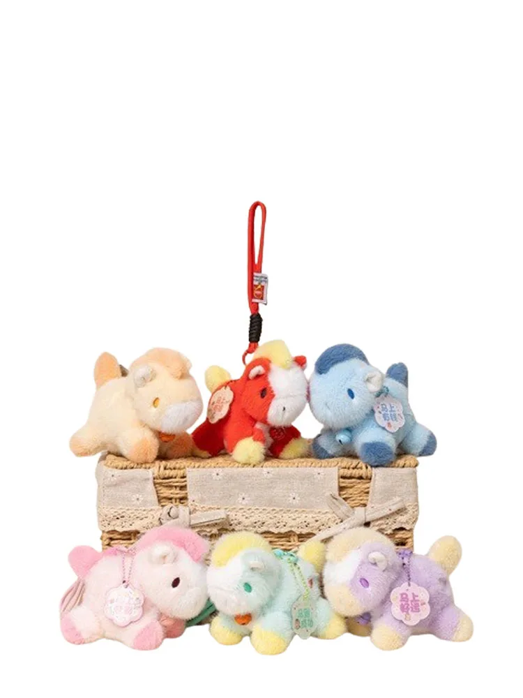 meerdere kleuren Paard Mini Hanger Keychian Knuffel Kawaii Levensechte Dier Simulatie Gevulde Pop Tas Decor Vriend Kid Gift