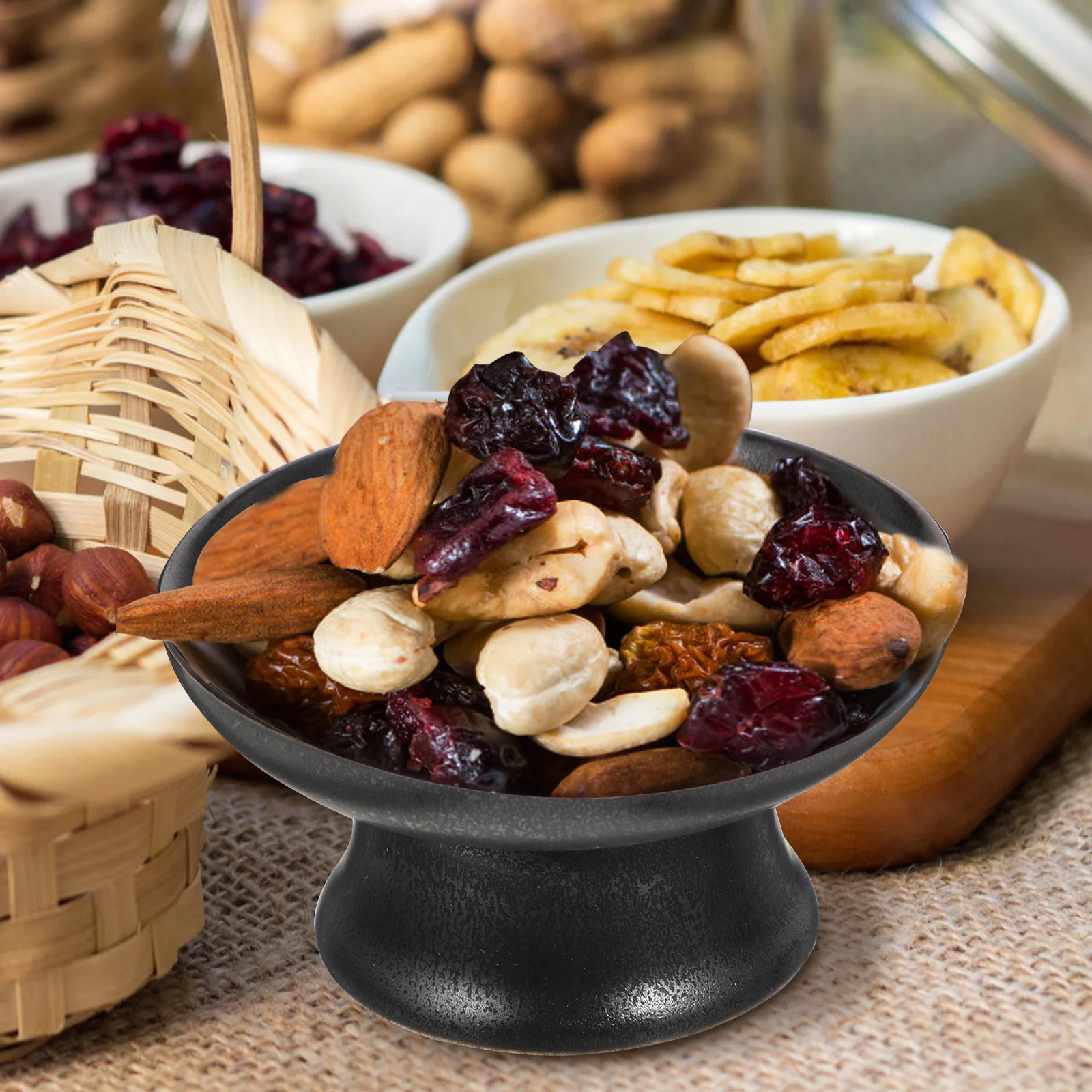 

Footed Fruit Bowl Elegant Ceramic Snack Tray Food Serving Plate Dried Fruit Dish Appetizer Server for Home Restaurant