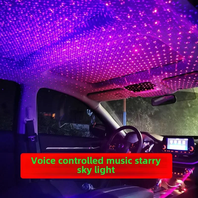 Car Star Atmosphere Light Gypsy Star Car Top Sound Control Light Romantic Modification Night Light Car Supplies For Decoration