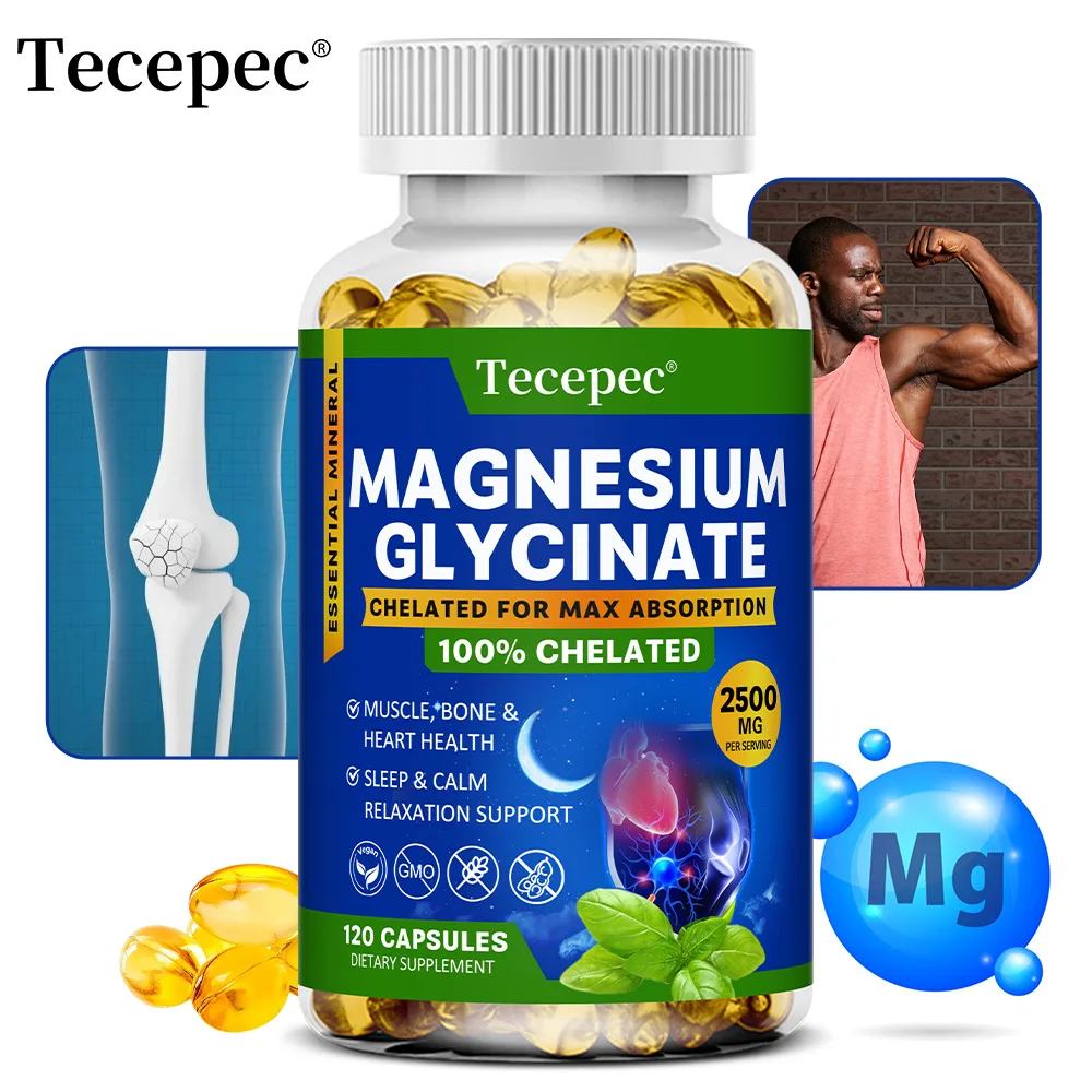 Suplemento de glicinar de magnesio, altamente absorbente, apoya la relajación y la recuperación muscular, bioavailabilidad máxima, 120 cápsulas