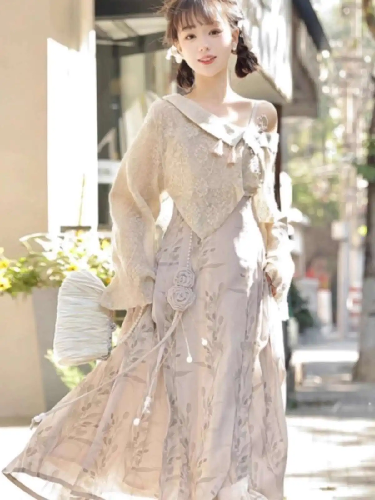 

New Chinese Style Hanfu Chinese Style Improve Han Elements Retro Suspenders Dress Fiesta Carnival Halloween Cos Cosplay Coat