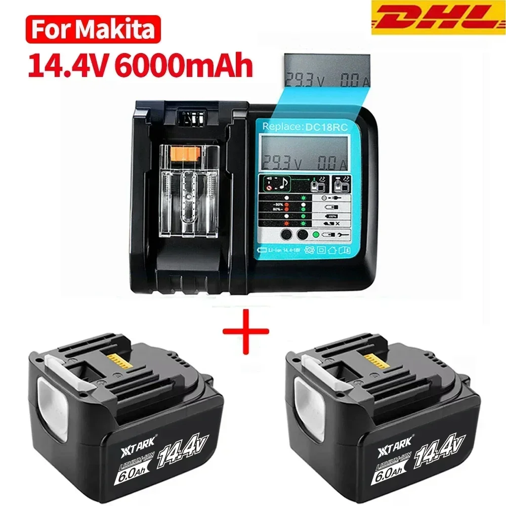 14.4V 6.0Ah Rechargeable Li-Ion Battery For Makita 14V Power Tools 5000mAh BL1460 BL1430 1415 194066-1