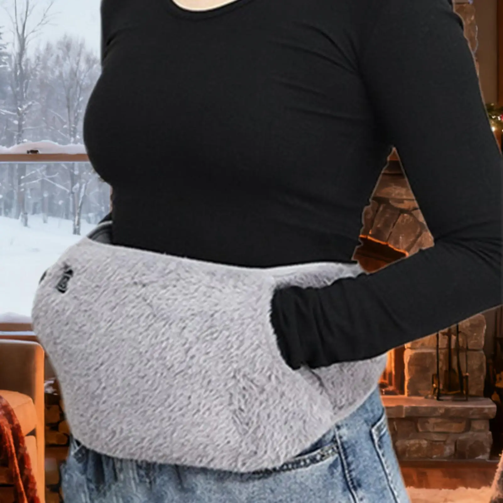 Abdominal Heating Pad 3-Levels Electric Waist Belt Warmer Heated Waist Belt for Menstrual Belly and Abdominal Comfort