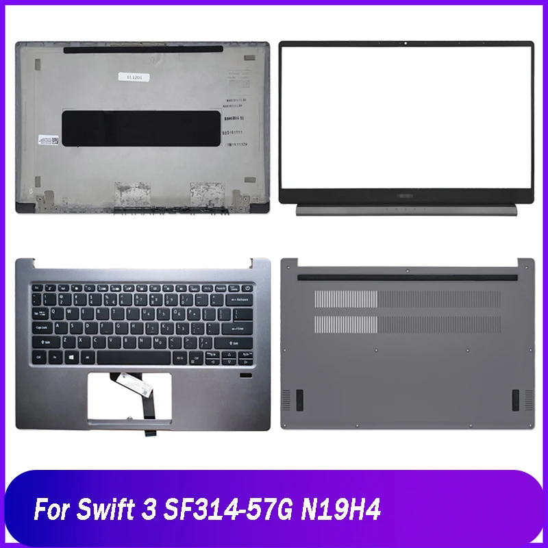 

Новая задняя крышка для ноутбука Acer Swift 3 SF314-57G N19H4, задняя крышка ЖК-дисплея, передняя панель, Упор для рук, Верхняя Нижняя основание, цвет серый