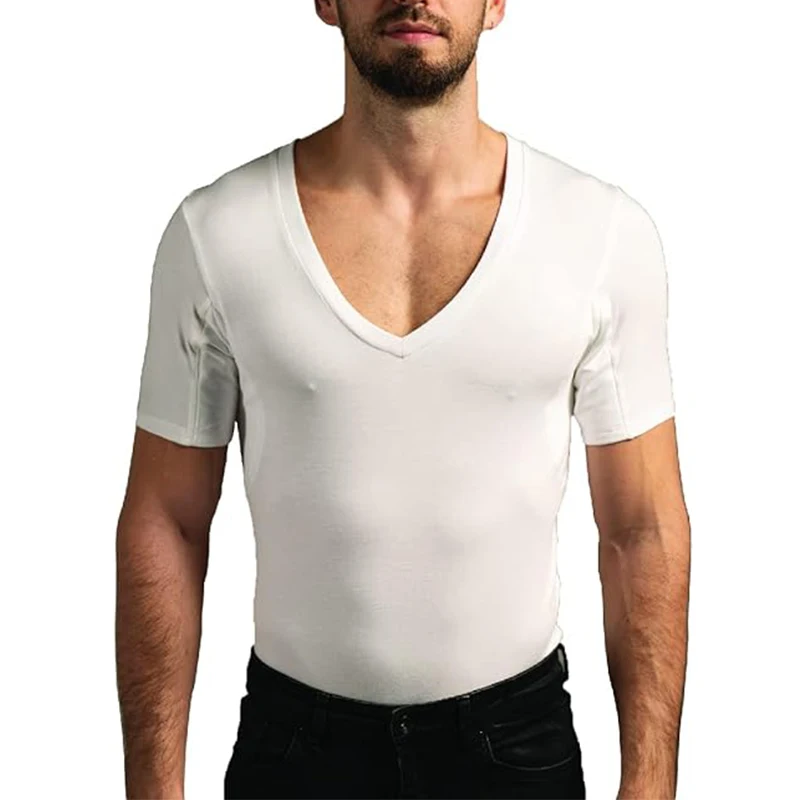 Men Deeper V neck High-performance More Absorbent durable comfort  modal Austrian fabric Sweat Proof Undershirt T-SHIRT men