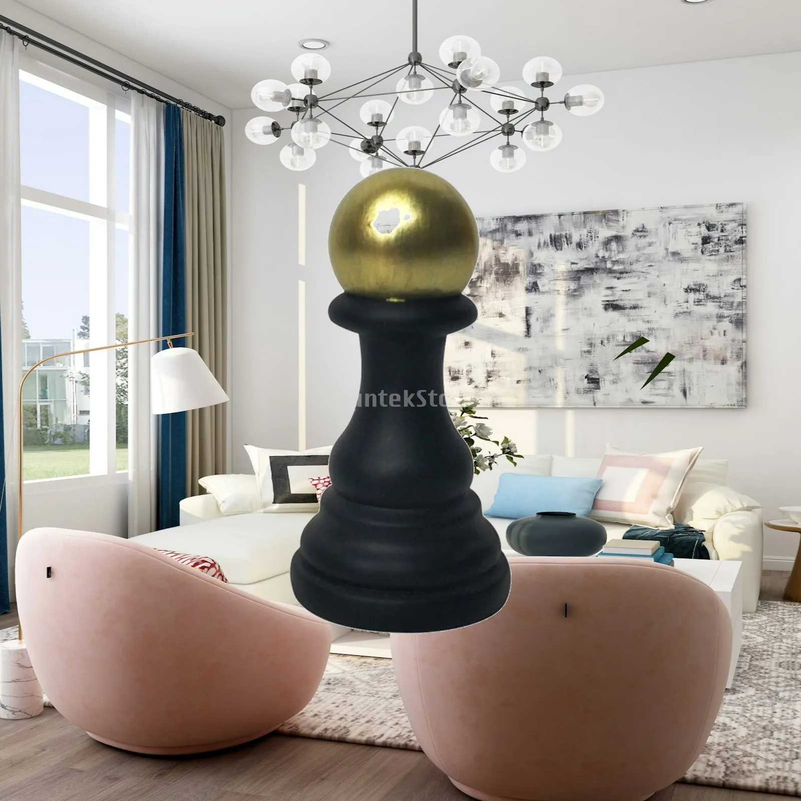Resin Chess Statues Figurine Elegant Table Decoration Decorative Sculptures for Home Office Desktop Setup