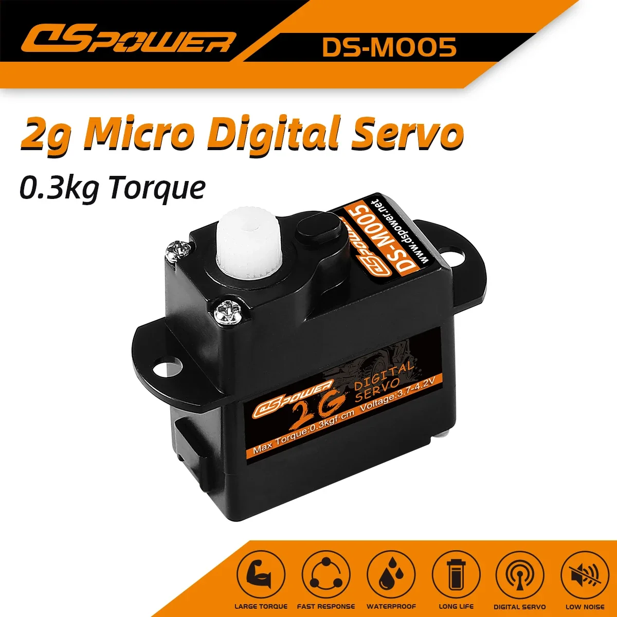 

DSpower 2g Waterproof Micro Digital Servo Plastic Gear Mini Servos for RC Planes Fixed-wing Helicopter Drone 1/24 RC Car Robot