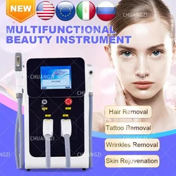 3 IN 1 OPT IPL hair Remove Tattoo Removed Equipment E-light Nd Yag Eyebrow pigment Wrinkle Removal Skin rejuvena Machine