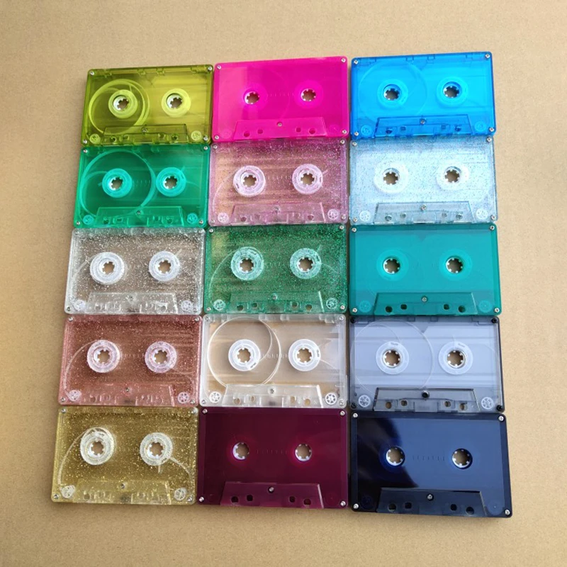 Color Transparent Tape Case Plastic Audio Magnetic Audio Recording Cassette Tape Shell Empty Reel To Reel Cassette(no Tape)