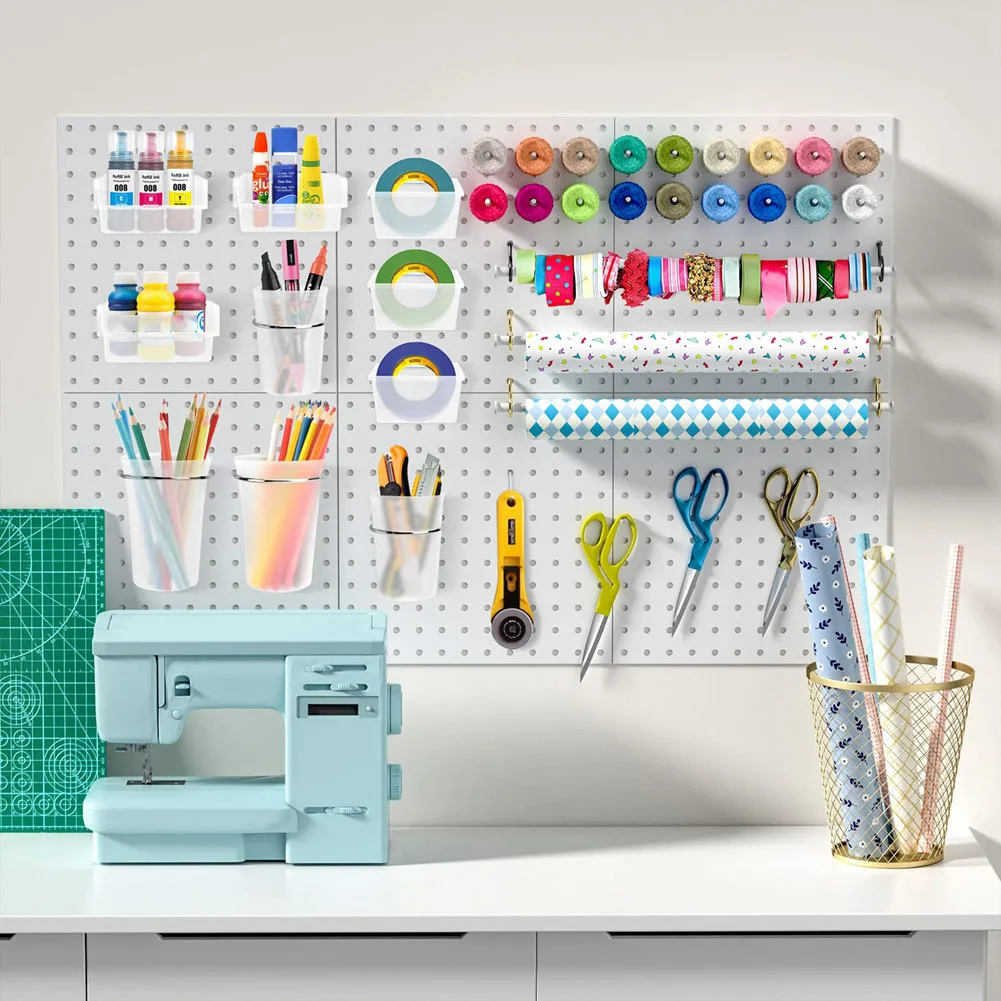 

AC23-Peg Board Bins Peg Board Cups With Hooks & Loop 12Pack,Peg Board Organizer Parts Peg Board Tools Organizer A