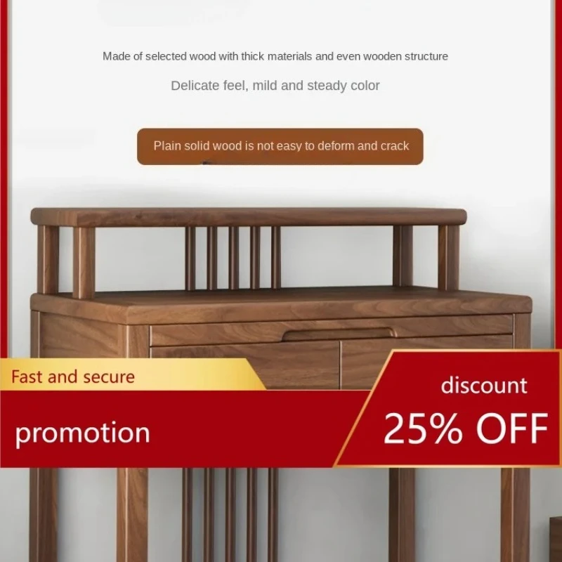 Black Walnut Altar Guan Gongxiang Desk Rural Incense Table Prayer Altar Table Table Buddha Shrine