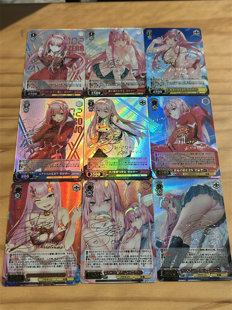 9pcs/set DARLING in The FRANXX Refraction Color Flash Signature Card Collection Card Transaction Card Anime Gift Cartoon