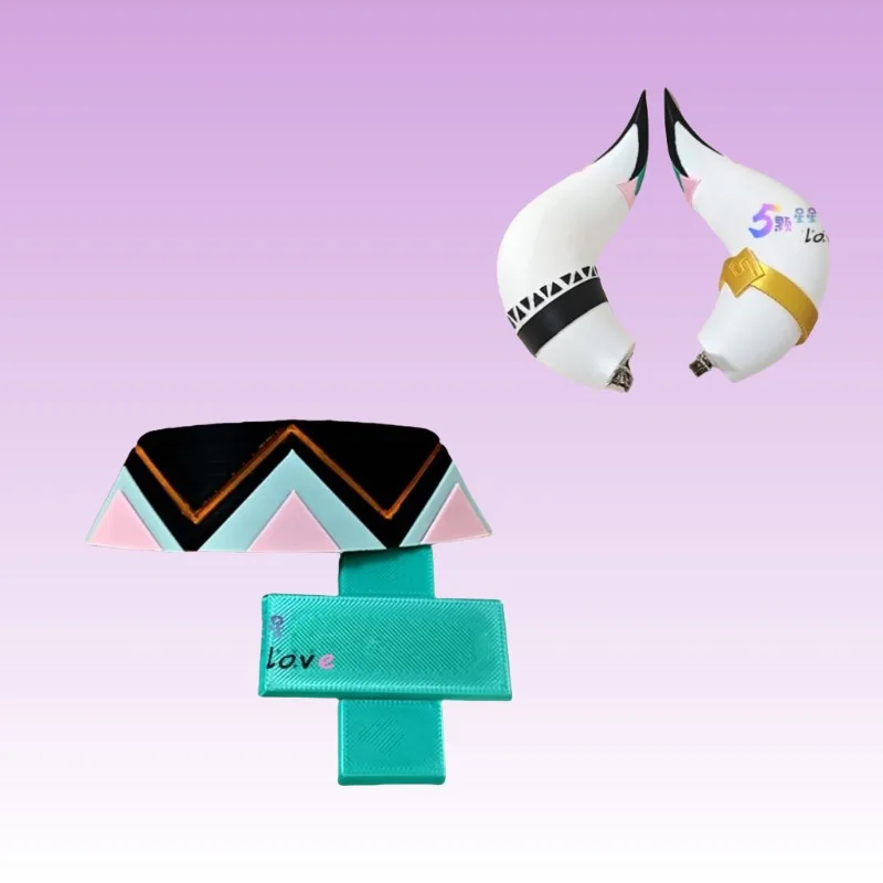 شعر مستعار كوسبلاي فاريسا زي طويل وردي مختلط أخضر إكسسوارات للشعر ذيل حصان مزدوج جديلة الهالوين أنيمي كرنفال حفلة النساء