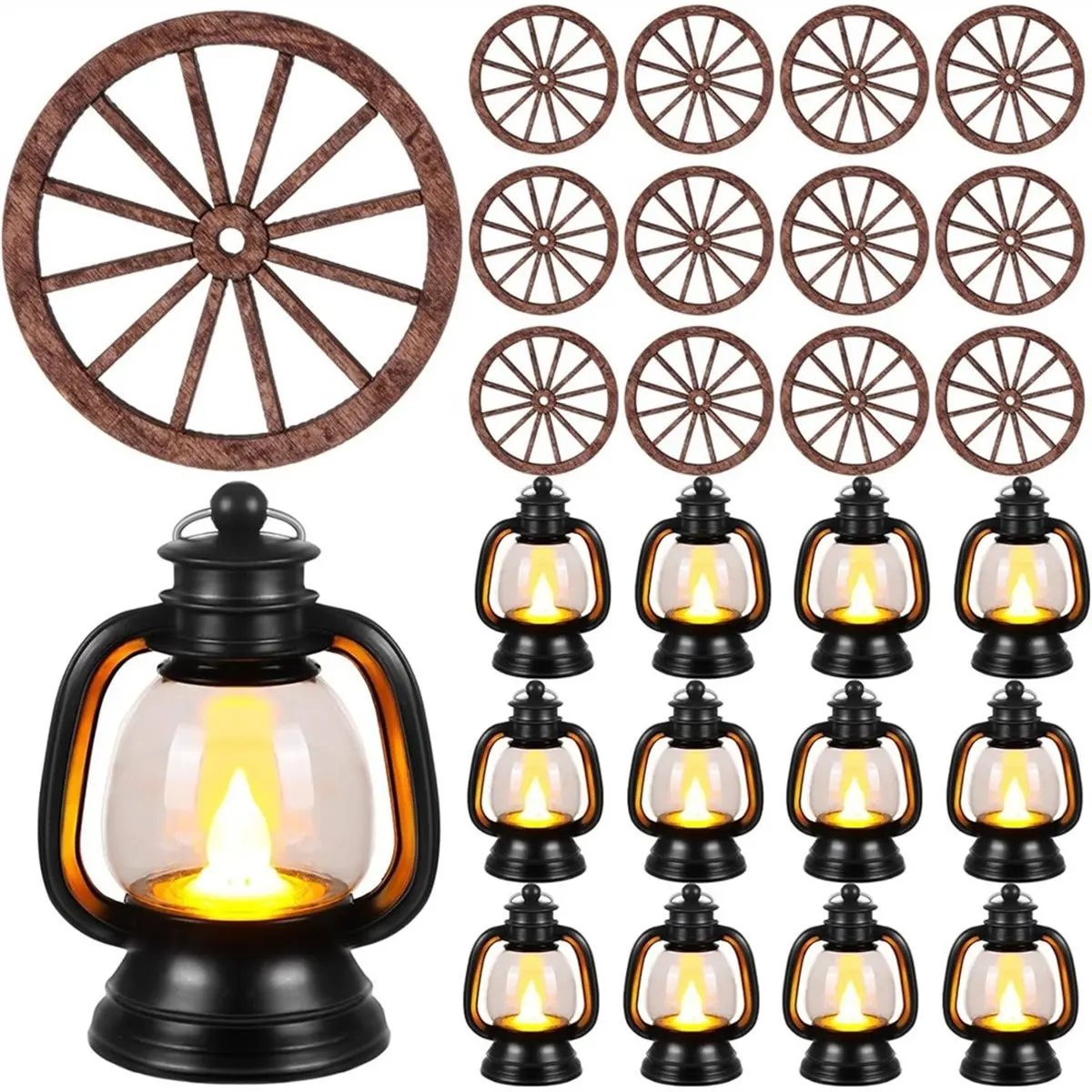 NOCM 24 Pcs Western Cowboy Decorations for Party Table Western Mini Lanterns for Vaquero Western Theme Party Favors