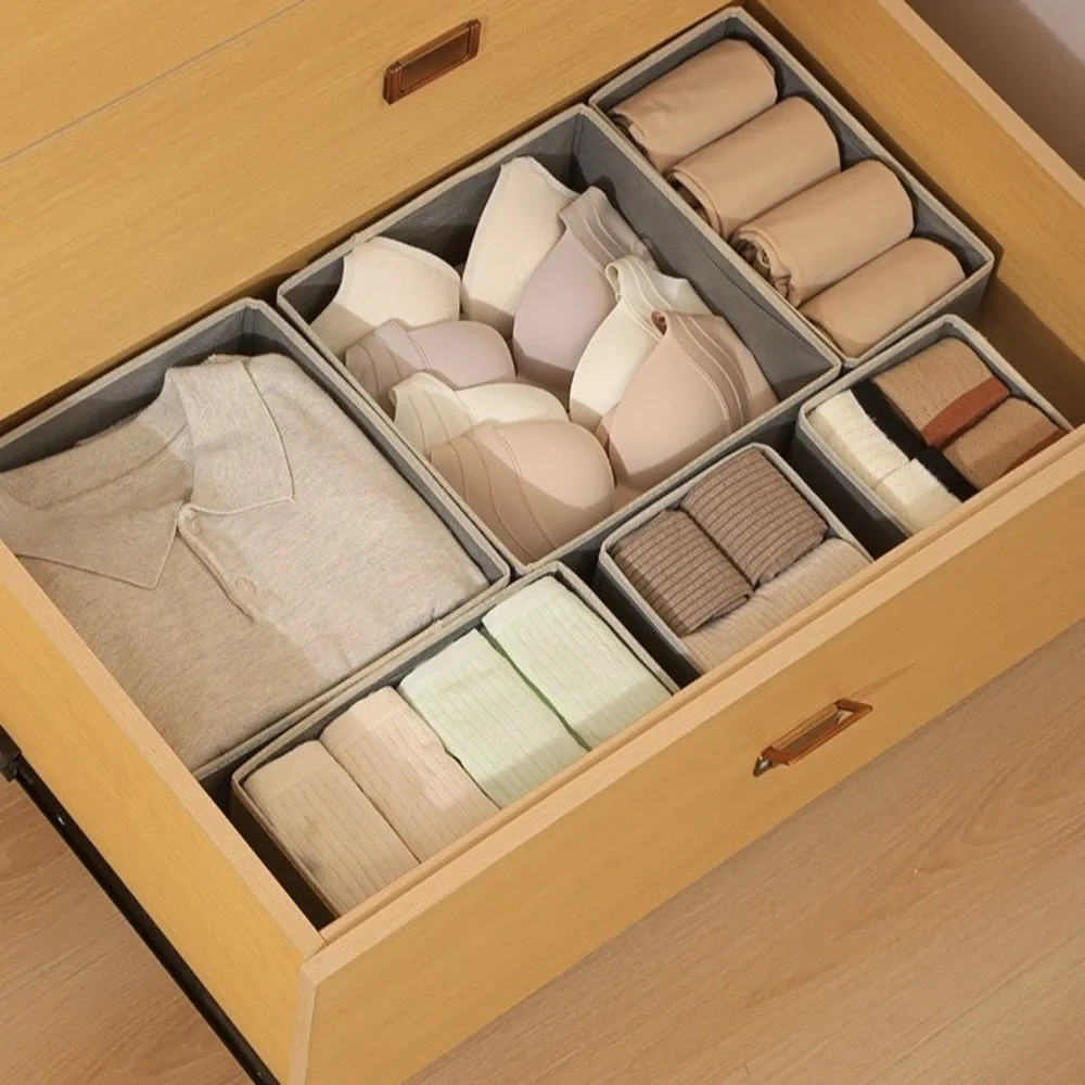 

Non-Woven Underwear Storage Box Without Lid Breathable Bra Storage Boxes Foldable Space Saving Underwear Container