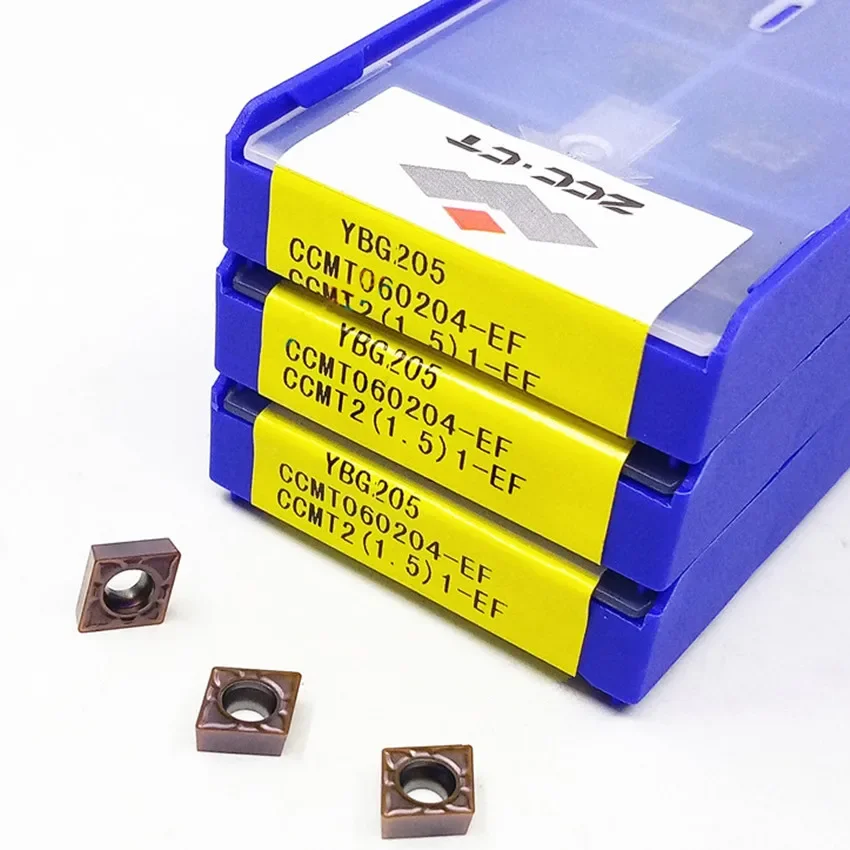 ZCC.CT CCMT060202-EF YBG202/CCMT060204-EF YBG202/CCMT060202-EF YBG205/CCMT060204-EF YBG205 CNC كربيد 10 قطعة/صندوق