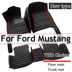 Artificial Leather Custom Car Floor Mats for Ford Mustang 2015-2023 Interior Details Car Accessories