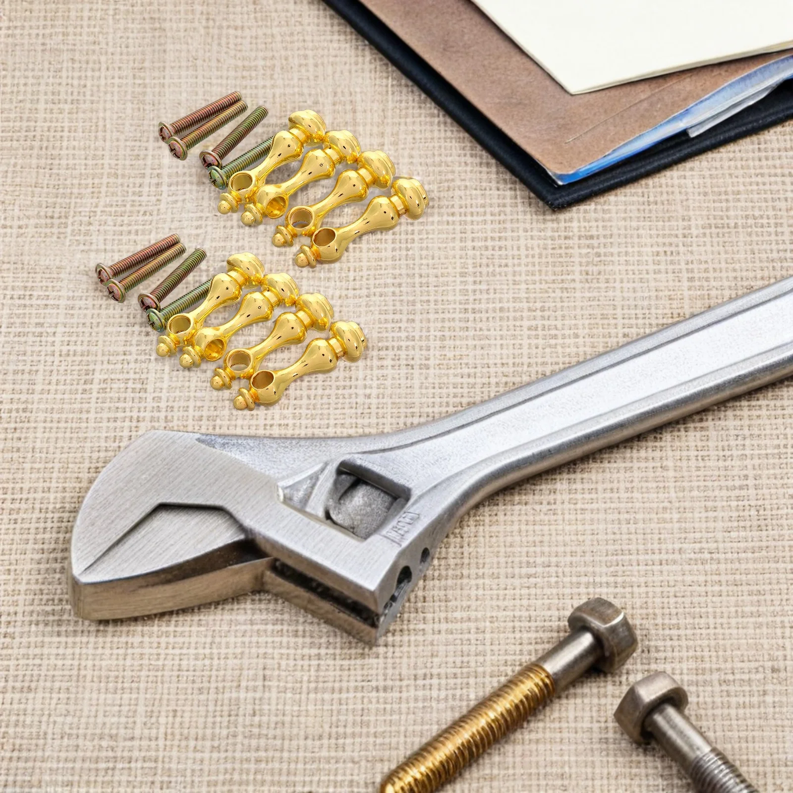 Tampa de extremidade de poste de metal, 8 peças, para trilhos de vidro, balausher de ferro, ferragens de trilhos de armário, montagem de móveis decorativos