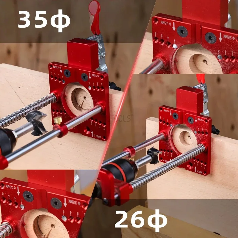 Carpentry Vertical Drilling Guide Stand Tool Handheld/Electric Drill Bracket Woodworking 26/35mm Hinge Hole Punching Locator Jig