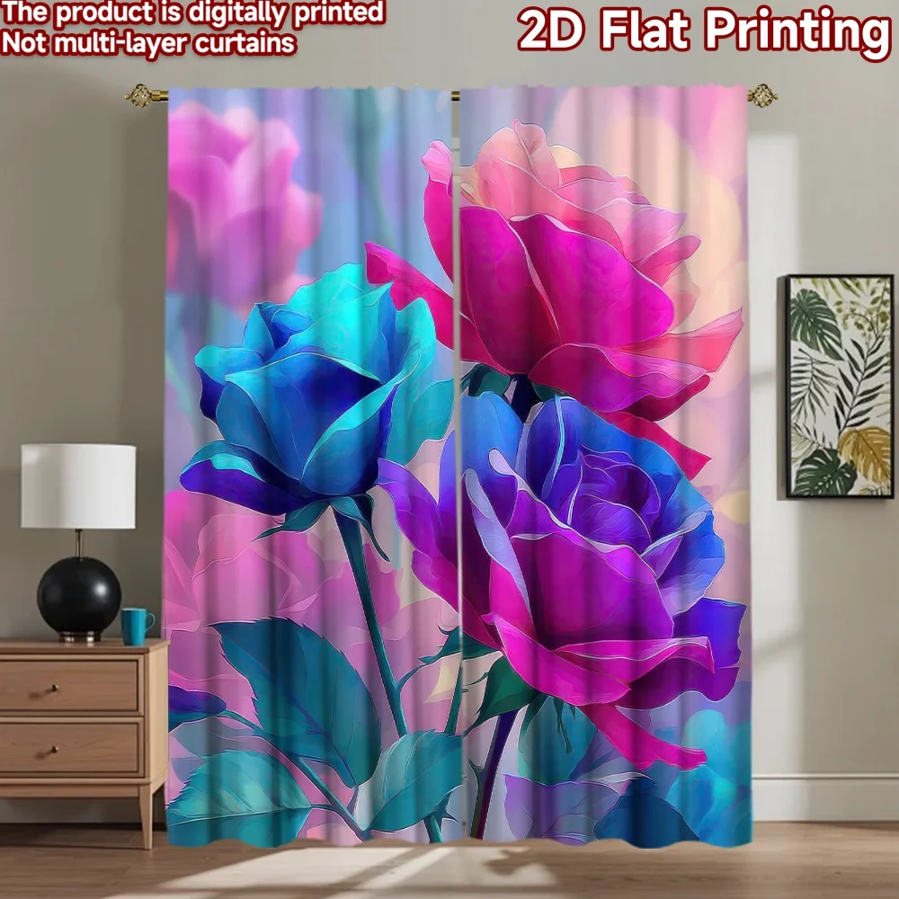 

1pc 2D flat Photography Backdrop Tapestry Colorful Rose Blossoms 100% Polyester Festive Wall Decor Perfect for Suitable for