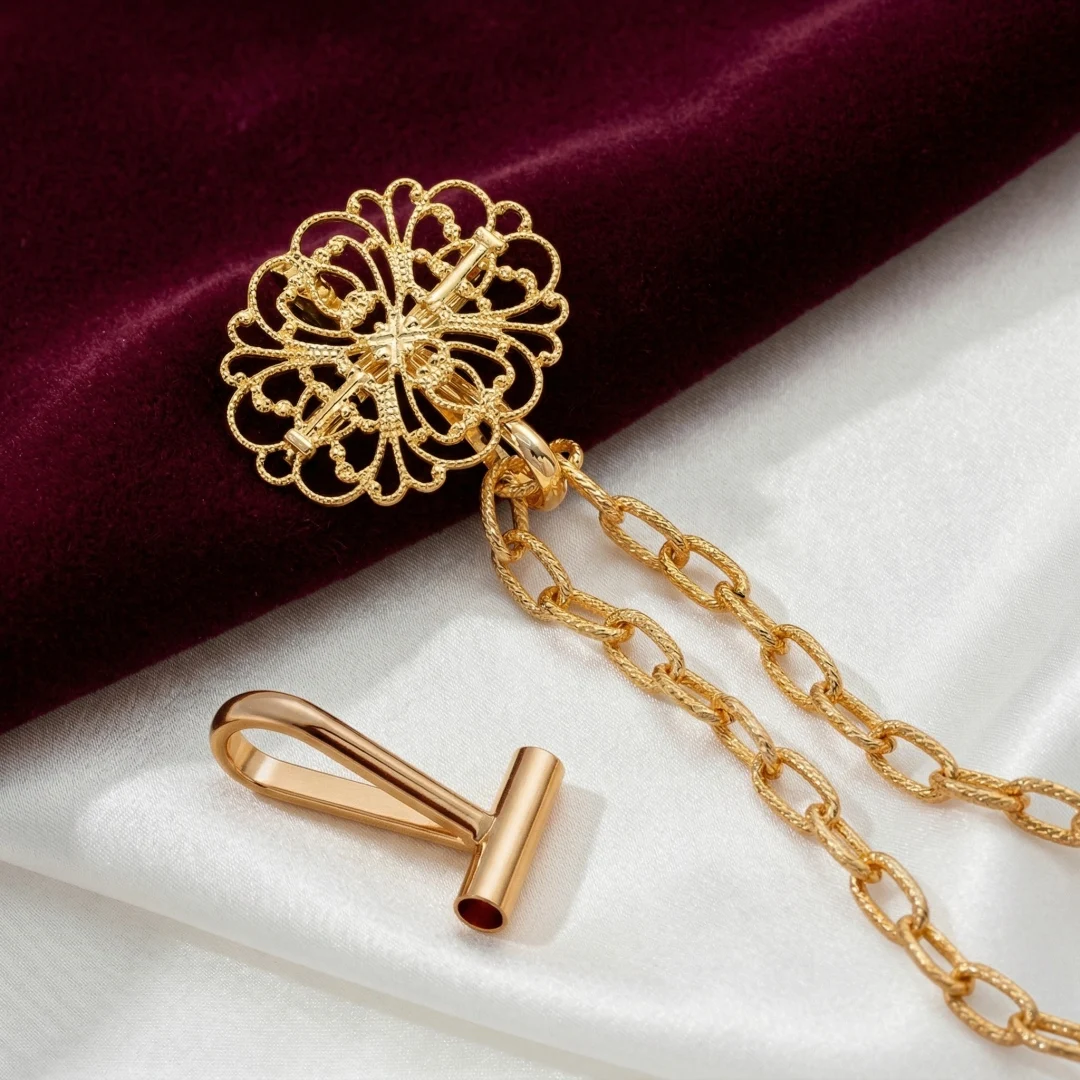 2pcs Pin to Pendant Converter Brass Brooch Pendant Converters for Changing Brooches Pins to Pendant Jewelry Accessory