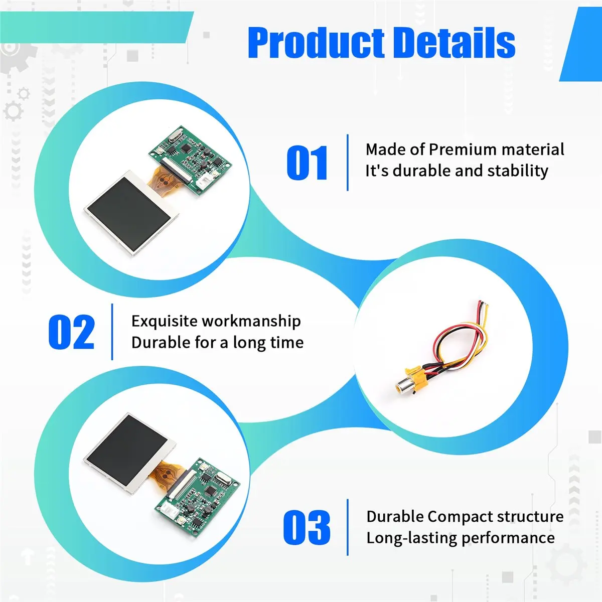 TOP! 2 Inch LCD Display Module Kit 640x240 4:3 with for RCA in for Household Appliances