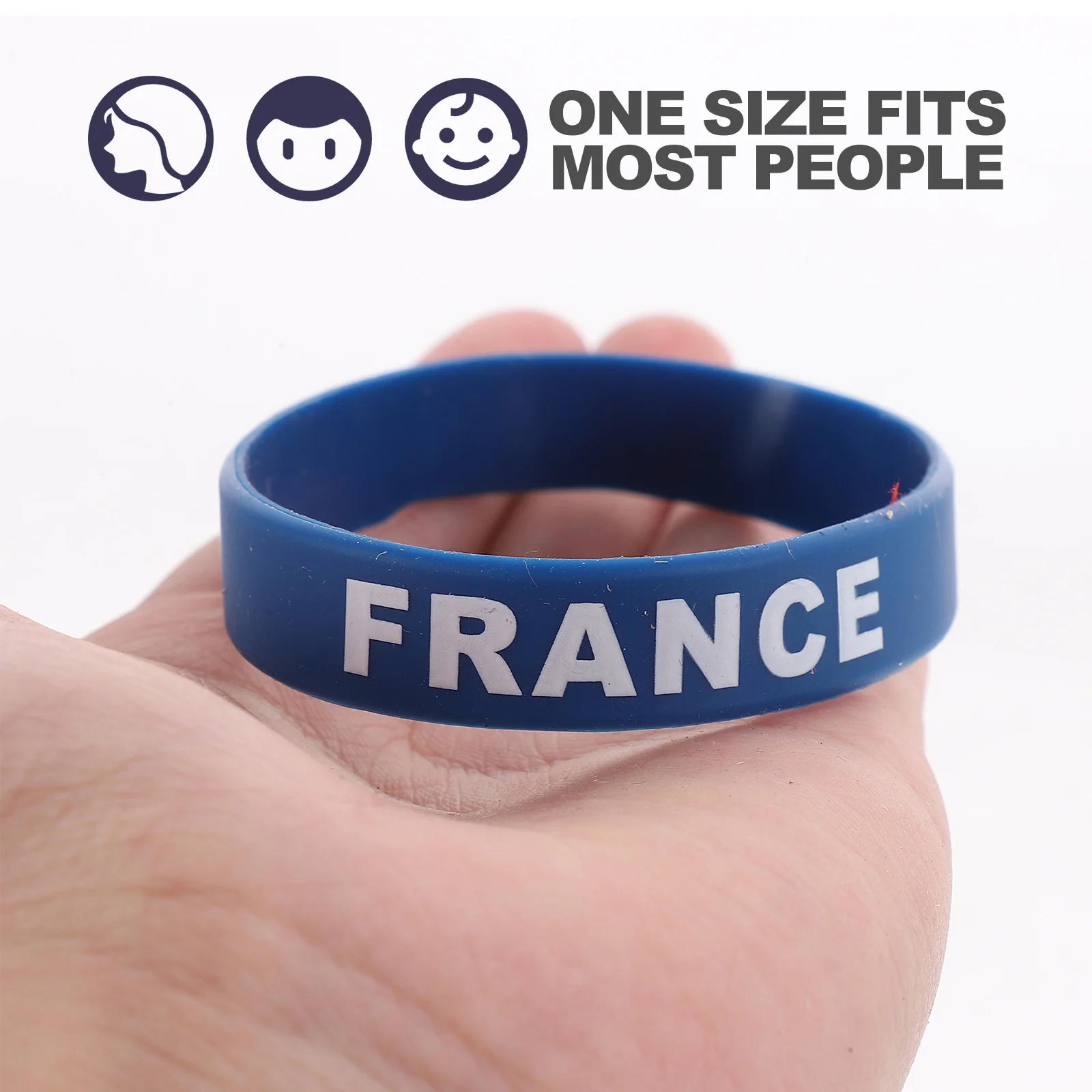 

5Pcs Silicone National Flag Wristband Soft Comfortable Sports Bracelet One Size Fits Most Football Match Game Cheer Accessory