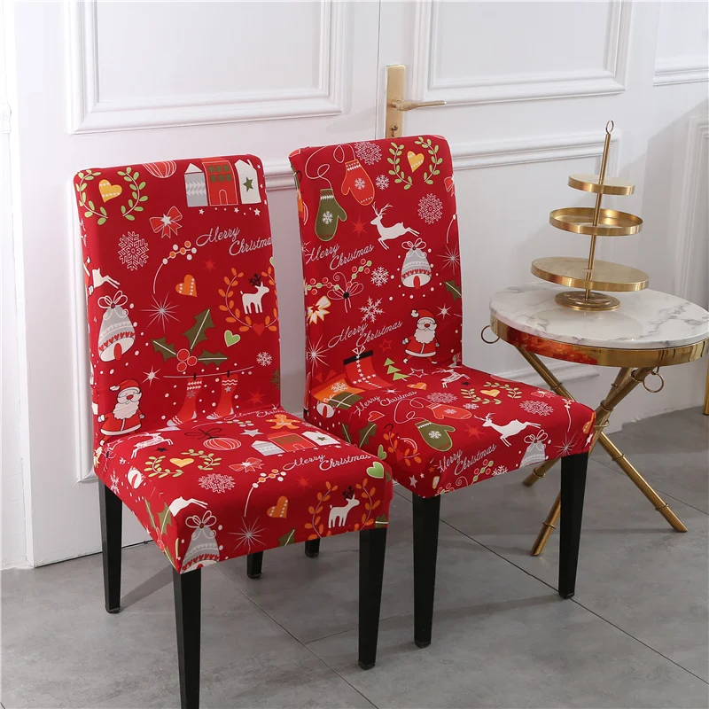 Christmas Chair Covers Stretch Xmas Chair Slipcovers for Dining Room Christmas Decoration