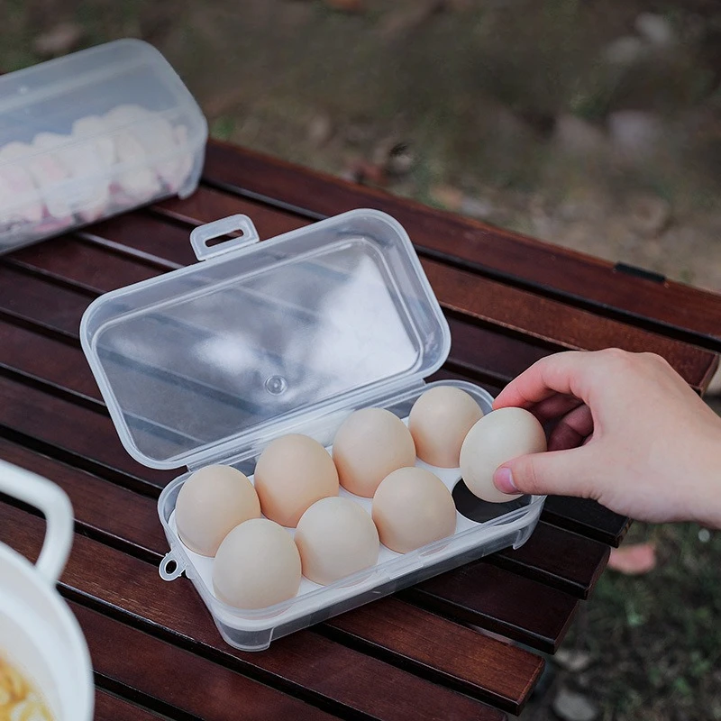 3/4/8 Grids Eggs Box Case Shockproof Egg Holder Kitchen Container Case Transparent Organizer for Outdoor Camping Picnic