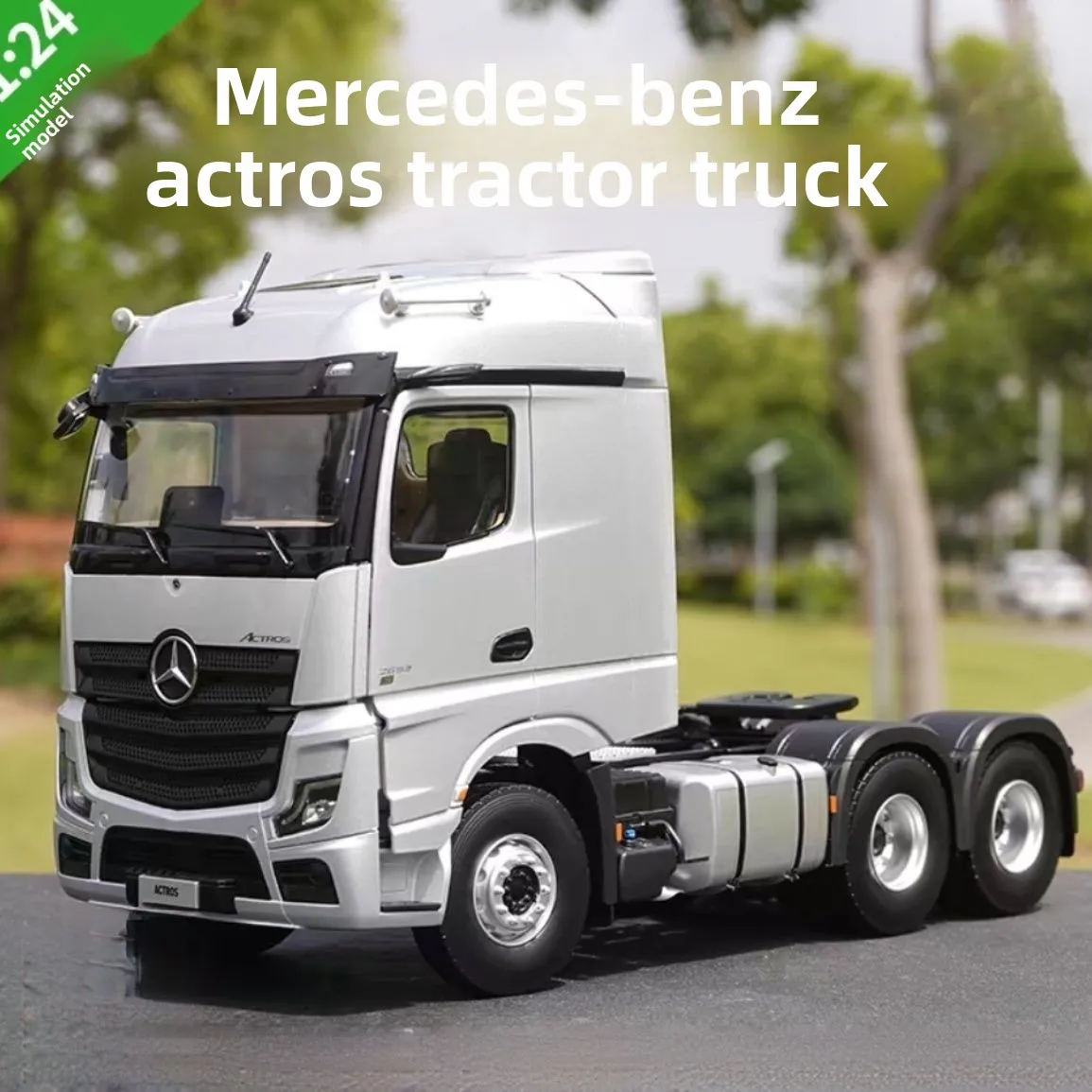 1/24 original, modelo de caminhão de liga de cabeça de trator Benz Actros