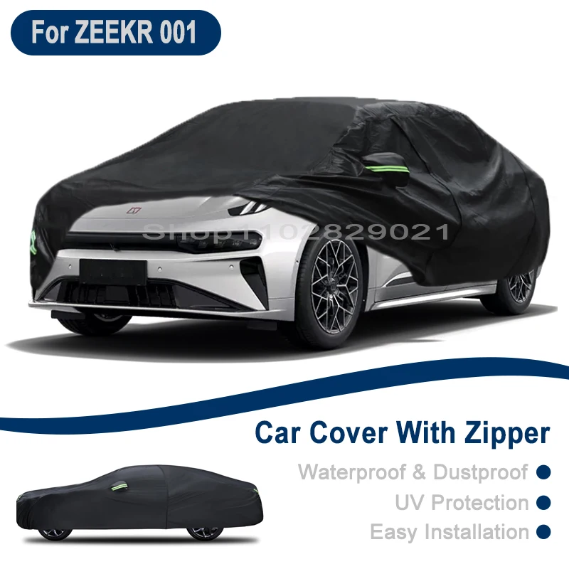 For ZEEKR 001 Full Car Cover - Outdoor Universal Full Body Cover With Side Zipper, Waterproof Dustproof Sunshield