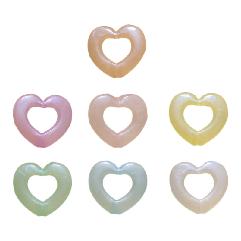 Y1UB Heart Pendants Jewelry Findings Making Necklace Bracelet Supplies Resin Material