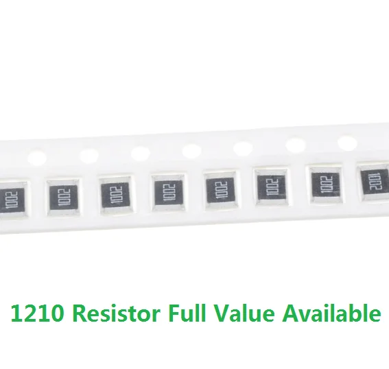 100pcs 1210 10R 1K 2.2K 10K 100K 0R 1R 100R 220R 330R 470 Ohm 4.7 SMD Chip Resistor 2/3/4/5/6/7/8/9/k/r Free Ship 10K 5% 0R~10M
