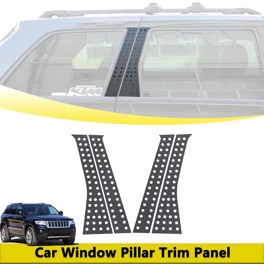 Moldura Decorativa para el Pilar C de la Ventanilla del Coche, Panel de Adorno para Jeep Grand Cherokee 2007-2010, Accesorios Exteriores de Aleación de Aluminio