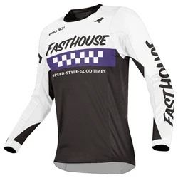 Motocross Jersey szybkoschnący długi rękaw rower górski MTB koszule motocykl terenowy zjazdowa odzież męska