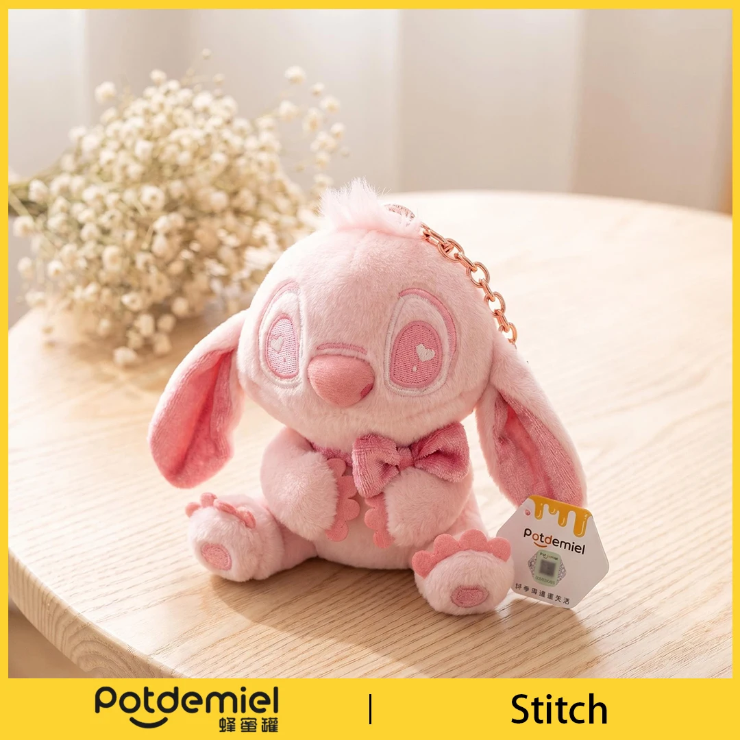 Potdemiel Lilo Stitch Pink Plush Shoulder Bag Charm for Purse Lovely Soft Fuzzy Girls Valentine Birthday Gift Home Decor view 6