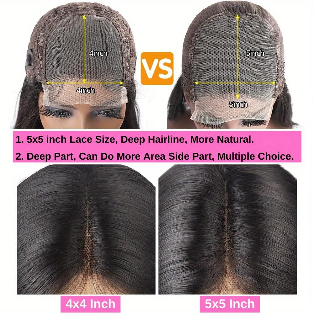 Объемная волна, человеческие волосы 5*5 HD, прозрачные парики спереди, плотность 200%, предварительно выщипанные с детскими волосами, естественная линия волос, 28 дюймов