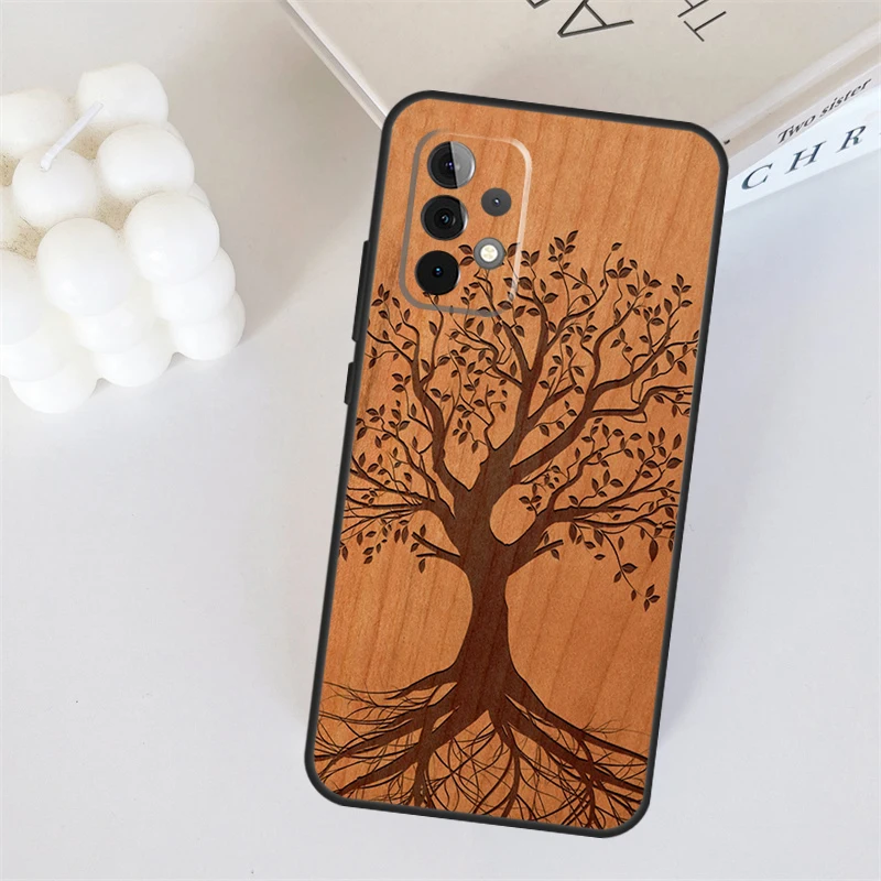 Tree Rose Skull Cactus Wood For Samsung Galaxy A53 A33 A55 A35 A15 A22 A32 A52 A54 A34 A14 A56 A36 A26 A16 A05 A06 Case